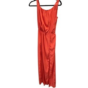 Coral Sleeveless Maxi Dress with open back
